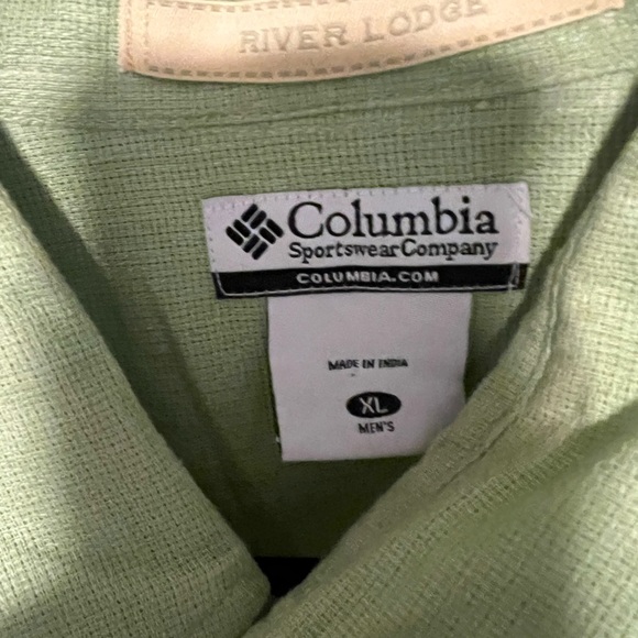 Columbia River Lodge Men's Shirt Spring Green Short Sleeve Size XL - Picture 2 of 4